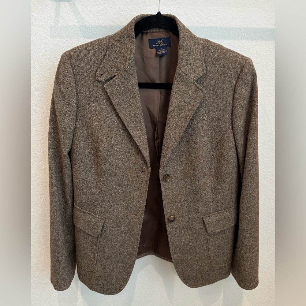 Brooks Brothers Women’s jacket, Green tweed 246 Brand
